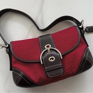 Vintage Coach Soho shoulder bag in red with signature C canvas